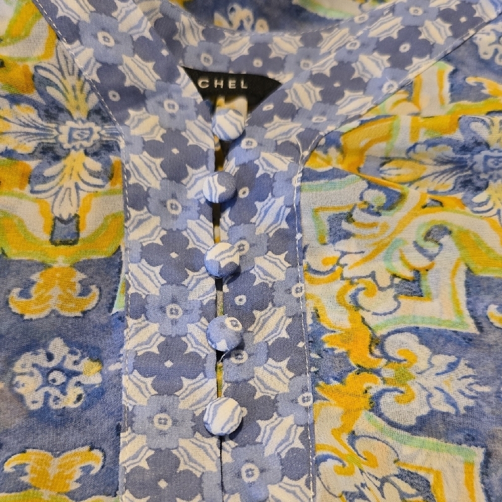 Zac & Rachel Flowy Blue Long Sleeve Boxy Top XL - Picture 5 of 5